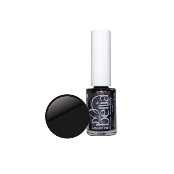 Esmalte Bellia Metálico - Metálico Preto 9ml