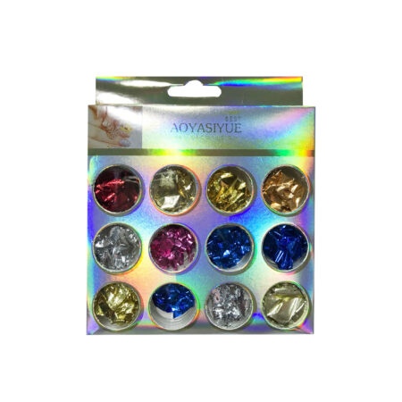 Kit Folha de Ouro Coloridas Com 12 Unidades