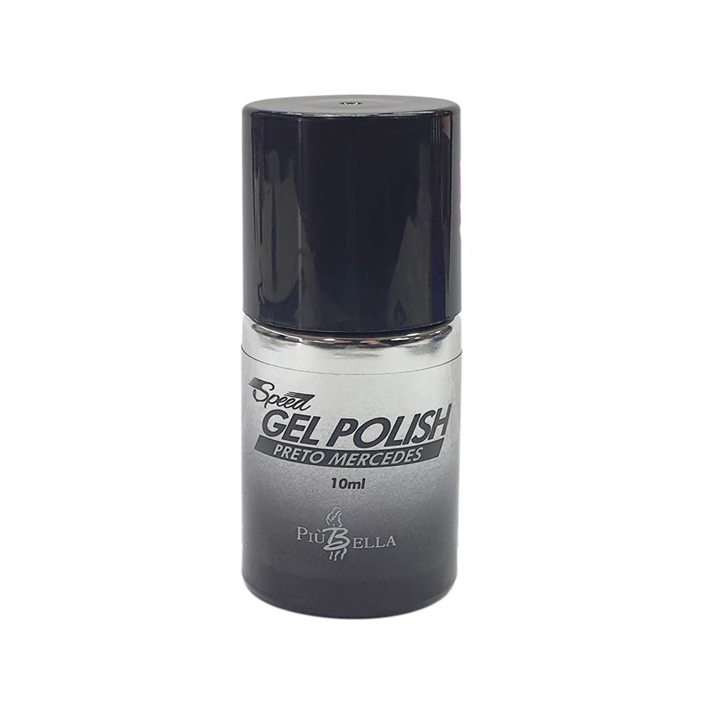 Esmalte em Gel Speed Polish Preto Mercedes Piu Bella 10ml
