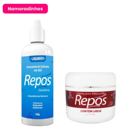 Kit Amaciante de Cuticula em Gel 140 ml  Repos + Creme de Uréia 120g Repós Namoradinhos