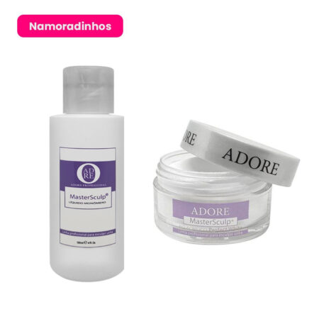 Kit Pó Acrílico Perfect White 40g + Monomer Adore 120ml Namoradinhos