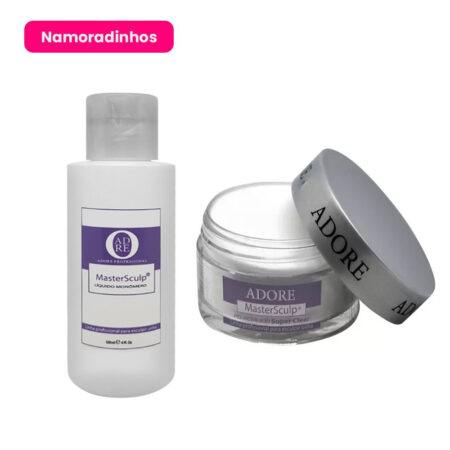 Kit Pó Acrílico Super Clear 40g + Monomer Adore 120ml Namoradinhos