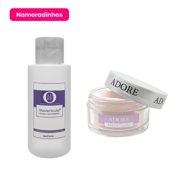 Kit Pó Acrílico Reverse Cover 40g + Monomer Adore 120ml Namoradinhos