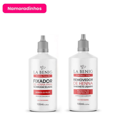 Kit Fixador de Henna + Sabonete Líquido Removedor de Henna La Benig Namoradinhos