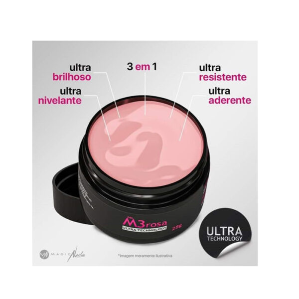 Gel Magic Nails M3 Rosa ULTRA TECHNOLOGY 28g - Image 2