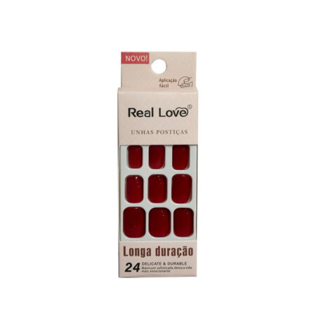 Unha Postiça Vermelho Real Love 24 Unidades