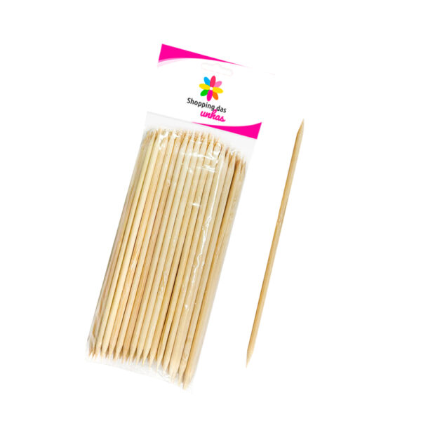 Palito de Bambu 2 Pontas 14cm 100 unidades Shopping das Unhas
