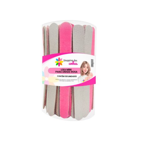 Lixa Mini Rosa 8cm 100 unidades Shopping das Unhas
