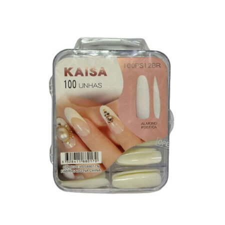 Postiça Almond Extra Longa Leitosa Kaisa 100 Unidades