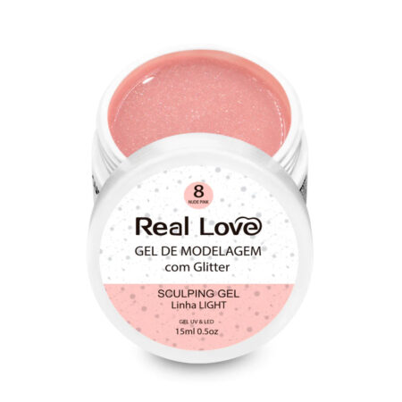 Gel Real Love Nude Pink 8 com Glitter 15ml
