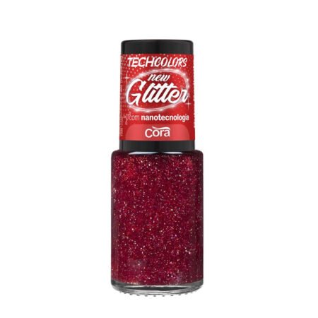 Esmalte Cora Techcolors New Glitter Ruby Radiante 9ml