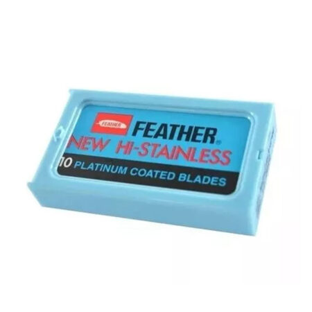 Lâmina de Barbear Feather Azul com 10 unidades