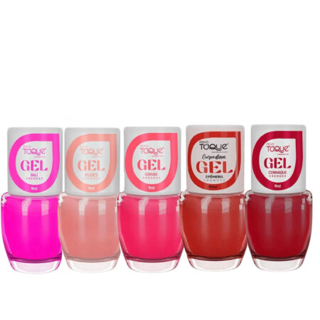Kit 5 Esmaltes Novo Toque Efeito em Gel