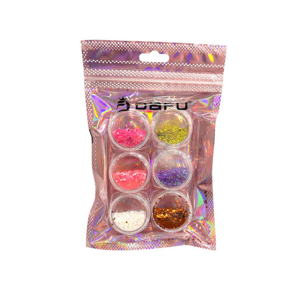 Kit Glitter Flocado Pequeno 01 Dafu 6 unidades