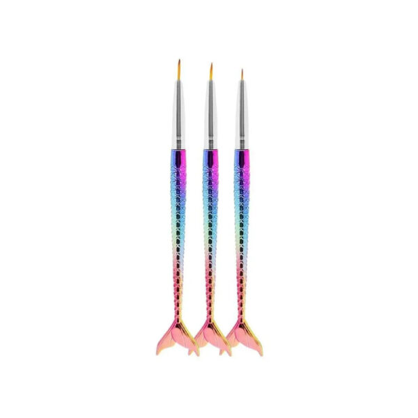 Kit Pincel Fino Decoração Sereia 3 Unidades