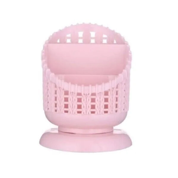 Cesta Organizadora de Mesa Redondo Rosa
