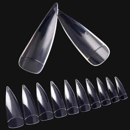 Postiça Stiletto Unha de Gato Transparente JX 100 unidades