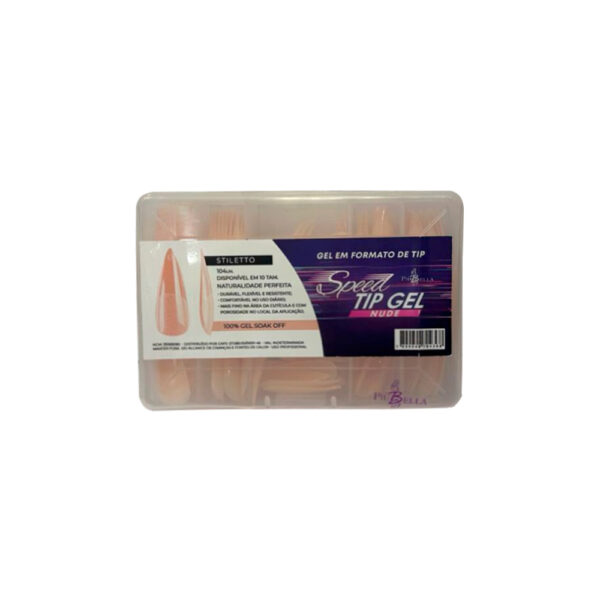 Speed Tip Gel Nude Stiletto Piu Bella 104 Unidades