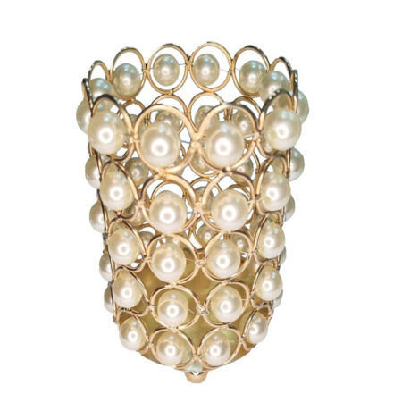 Porta Pincel Luxo Pérola Dourado