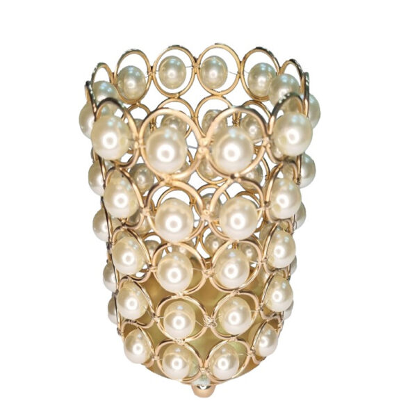 Porta Pincel Luxo Pérola Dourado
