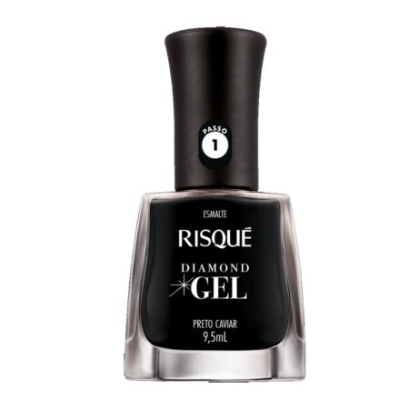 Esmalte Risque Diamond Gel Preto Caviar 9,5ml