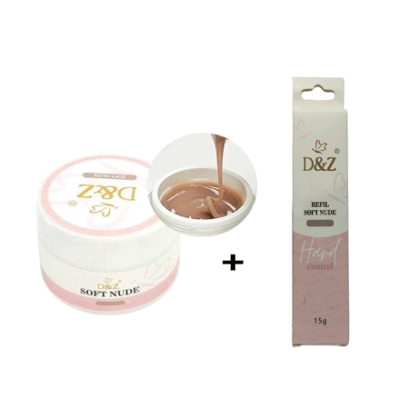Kit Gel DZ Soft Nude 18g + Sache Soft Nude 15g