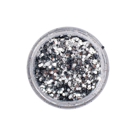 Glitter Flocado Prata Pequeno