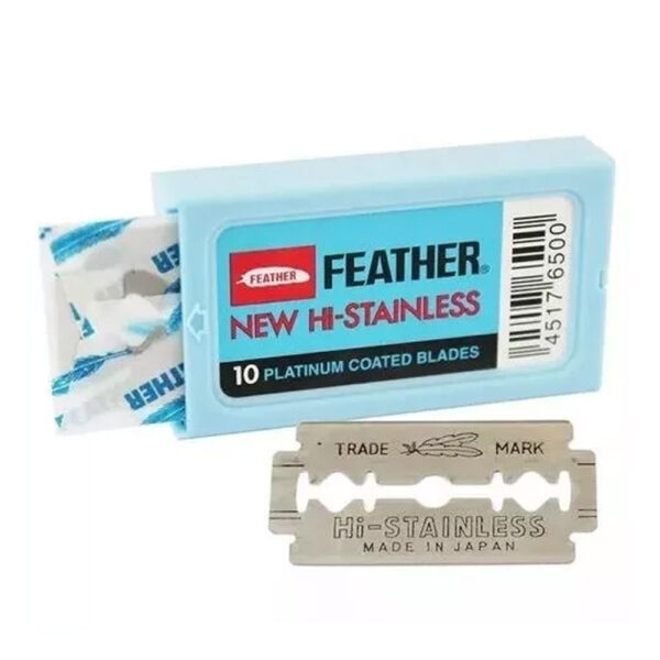 Lâmina de Barbear Feather Azul com 10 unidades - Image 2
