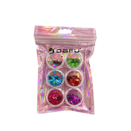 Kit Glitter Borboleta Pequeno 03 Dafu 6 unidades