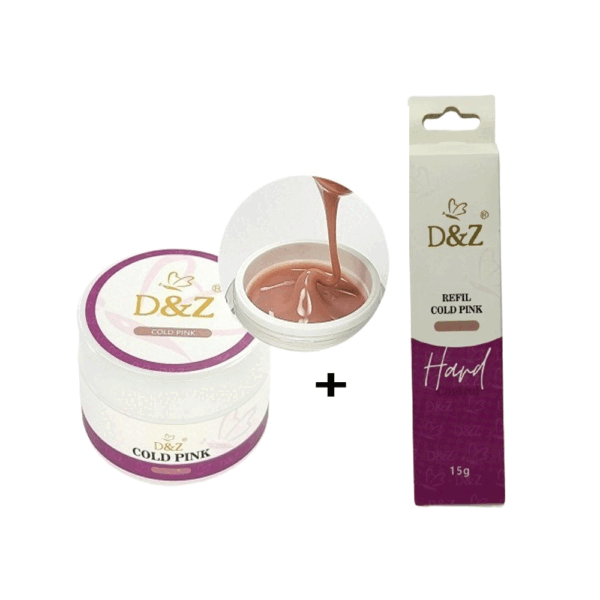 Kit Gel DZ Cold Pink 18g + Sache Cold Pink 15g