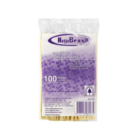 Palito para Unhas HigiBras 13cm 100 unidades