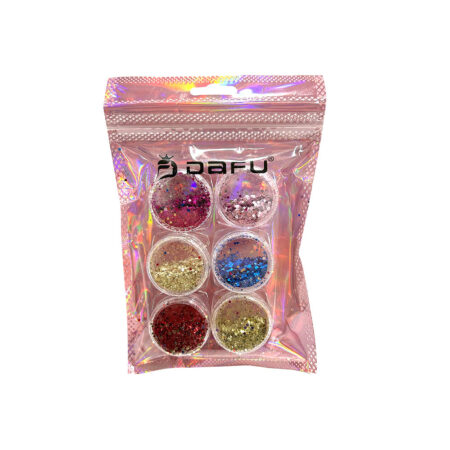 Kit Glitter Flocado Pequeno 03 Dafu 6 unidades