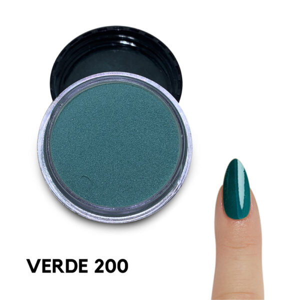 Pó Acrílico Majestic Linha Mate Verde 200 10g - Imagem 2