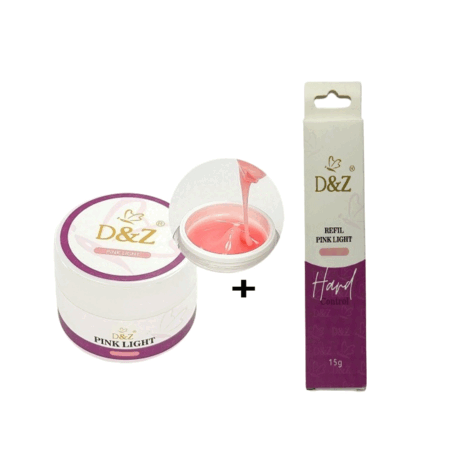 Kit Gel DZ Pink Light 18g + Sache Pink Light 15g