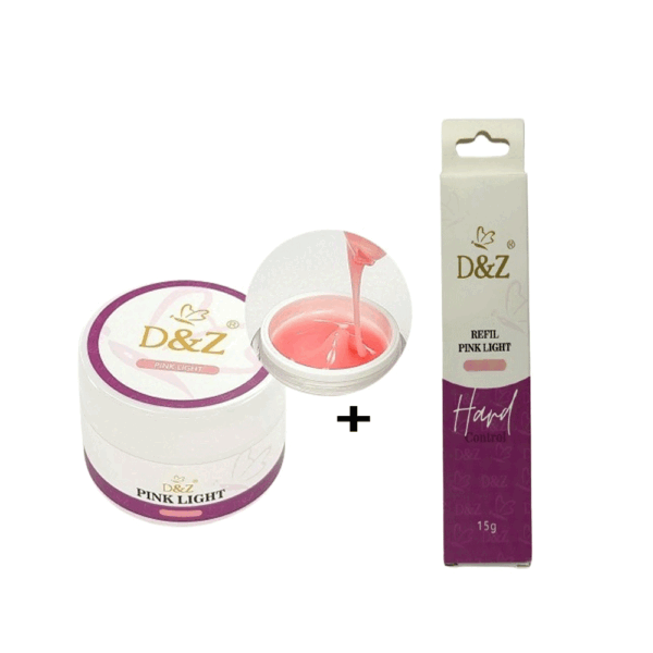 Kit Gel DZ Pink Light 18g + Sache Pink Light 15g