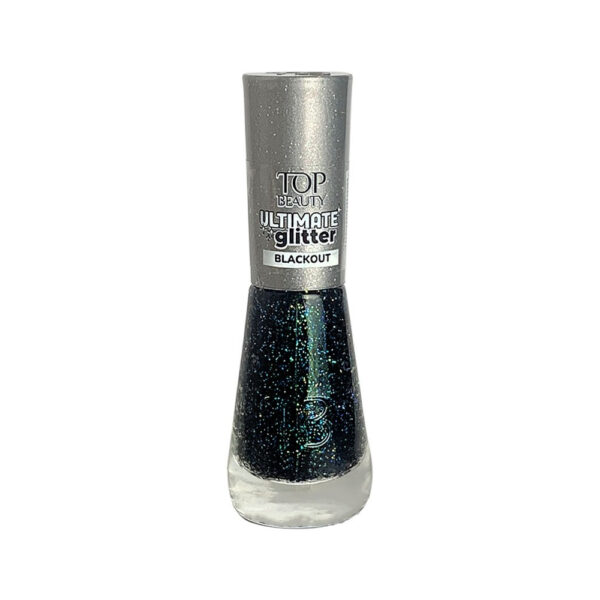 Esmalte Top Beauty Ultimate Glitter Blackout 9ml