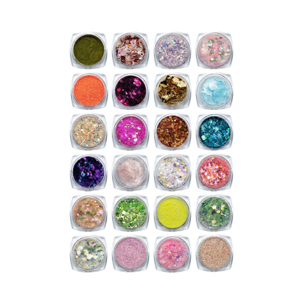 Kit Decoração Gliter Com 24 unidades