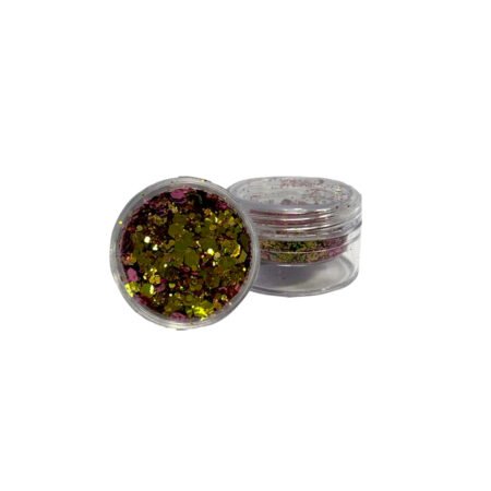 Glitter Avulso Flocado Rosa com Dourado