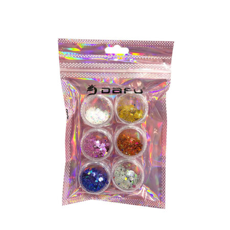 Kit Glitter Borboleta Pequeno 02 Dafu 6 unidades