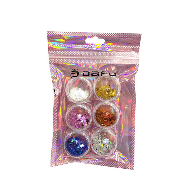 Kit Glitter Borboleta Pequeno 02 Dafu 6 unidades