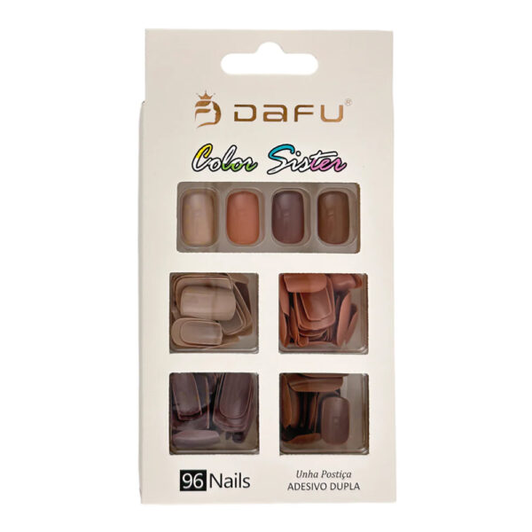 Postiça Quadrada Color Sister  Dafu 96 Unidades Modelo 3