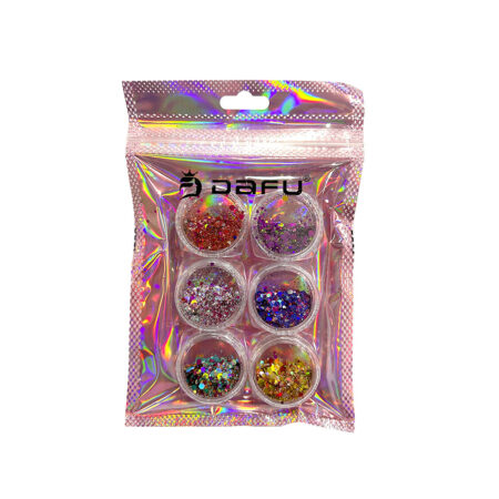 Kit Glitter Flocado Pequeno 02 Dafu 6 unidades