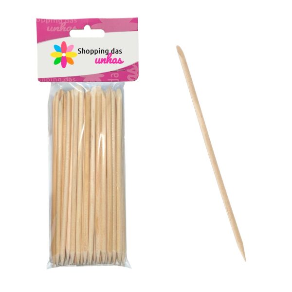 Palito Bambu 1 Ponta 14cm 50 unidades Shopping Das Unhas