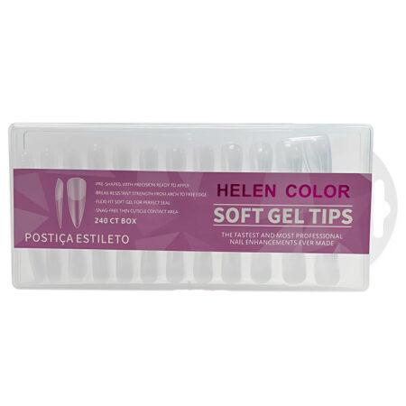 Postiça Soft Gel Estileto Helen Color 240 unidades