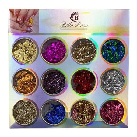 Kit Folha de Ouro Colorido Bella Rosa 12 unidades