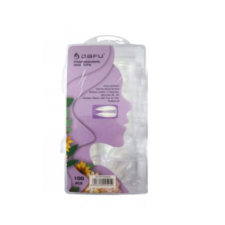 Postiça Almond Base Fosca Transparente Dafu 100 unidades