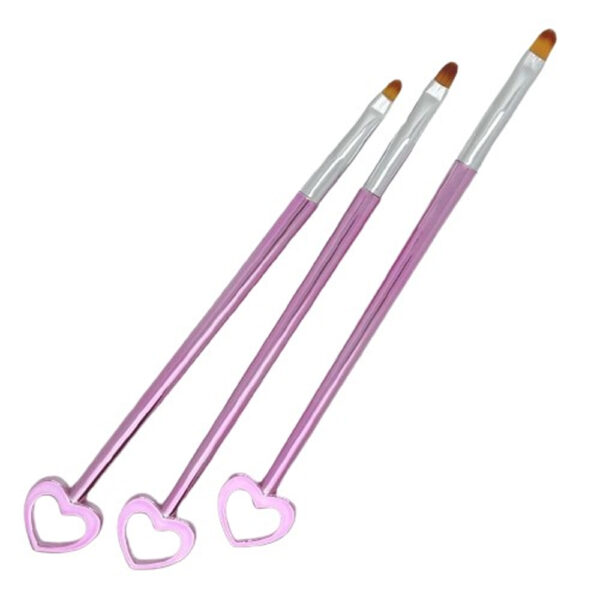 Kit Pincel Língua de Gato Dafu Coração 3 Unidades - Image 2