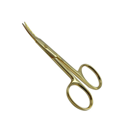 Tesoura Ponta Curva Dourada Eyebrow