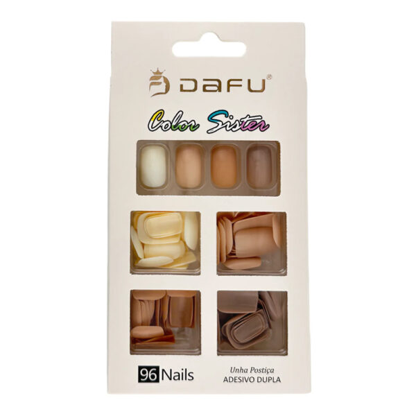 Postiça Quadrada Color Sister  Dafu 96 Unidades Modelo 4