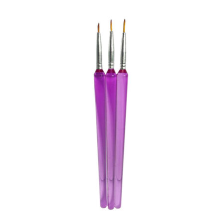 Kit Pincel Fino Roxo 3 Unidades